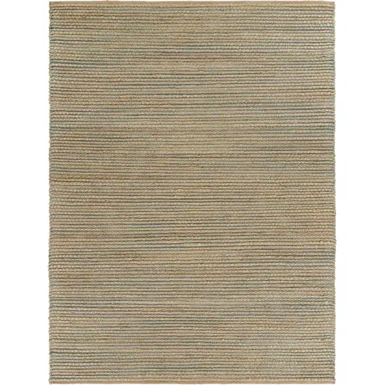 Tan and Blue Undertone Striated Area Rug Photo 3