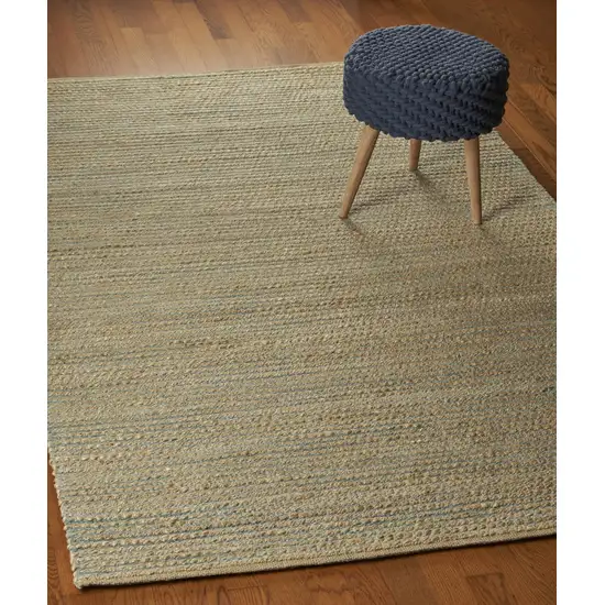 Tan and Blue Undertone Striated Area Rug Photo 8