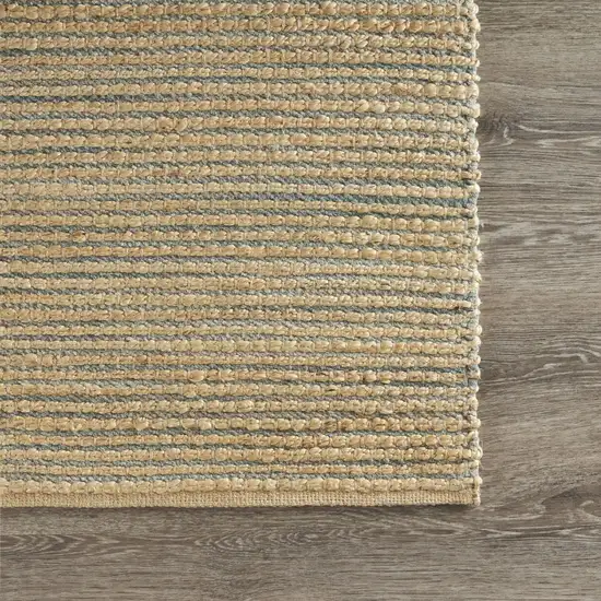 Tan and Blue Undertone Striated Area Rug Photo 7