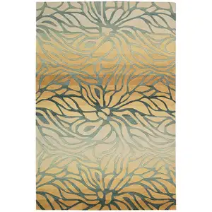 Photo of Tan and Gray Abstract Area Rug