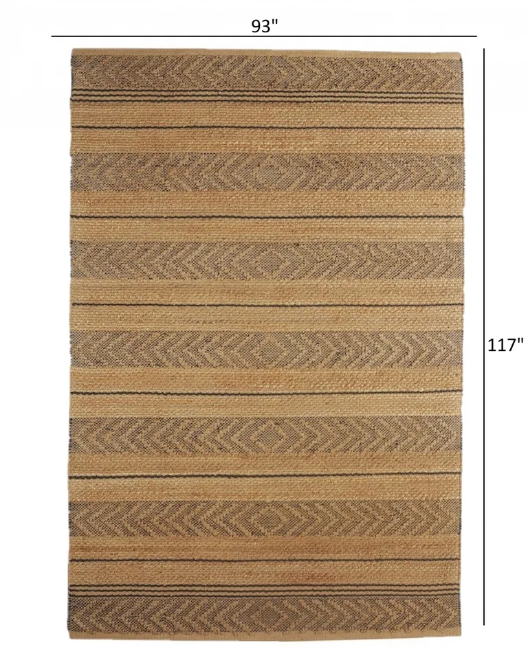 Tan and Gray Bohemian Striped Area Rug Photo 4