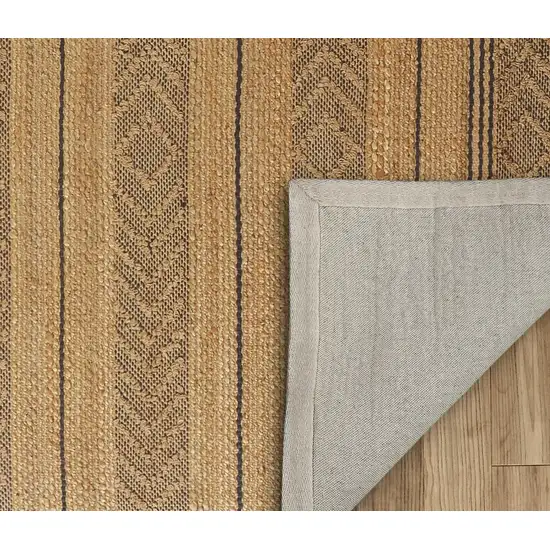 Tan and Gray Bohemian Striped Area Rug Photo 5