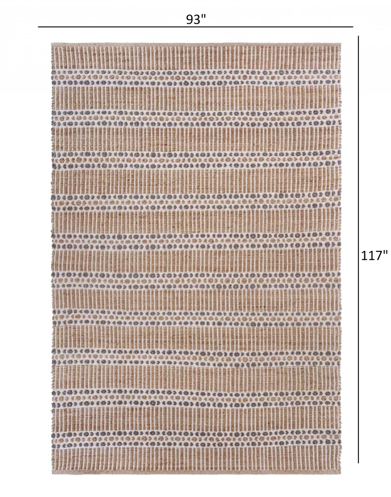 Tan and Gray Detailed Stripes Area Rug Photo 5