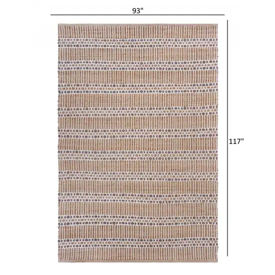 Tan and Gray Detailed Stripes Area Rug Photo 5