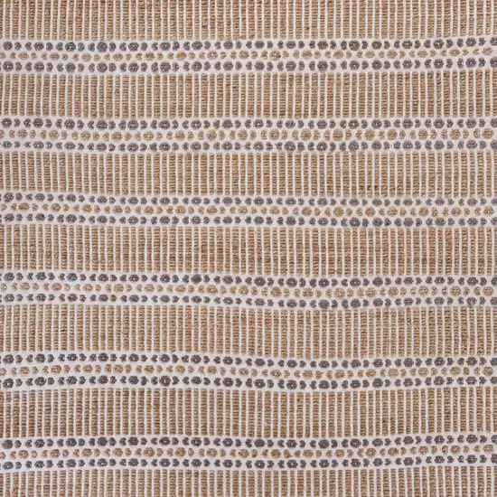 Tan and Gray Detailed Stripes Area Rug Photo 2