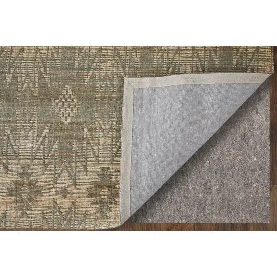 Tan and Gray Geometric Hand Woven Area Rug Photo 7