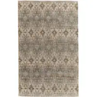 Photo of Tan and Gray Geometric Hand Woven Area Rug