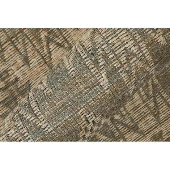 Tan and Gray Geometric Hand Woven Area Rug Photo 9