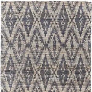 Photo of Tan and Gray Geometric Hand Woven Area Rug