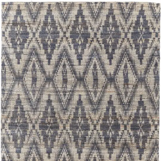 Tan and Gray Geometric Hand Woven Area Rug Photo 4