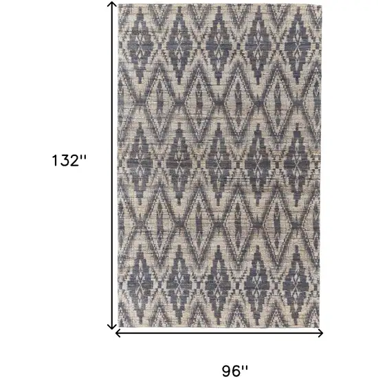 Tan and Gray Geometric Hand Woven Area Rug Photo 3