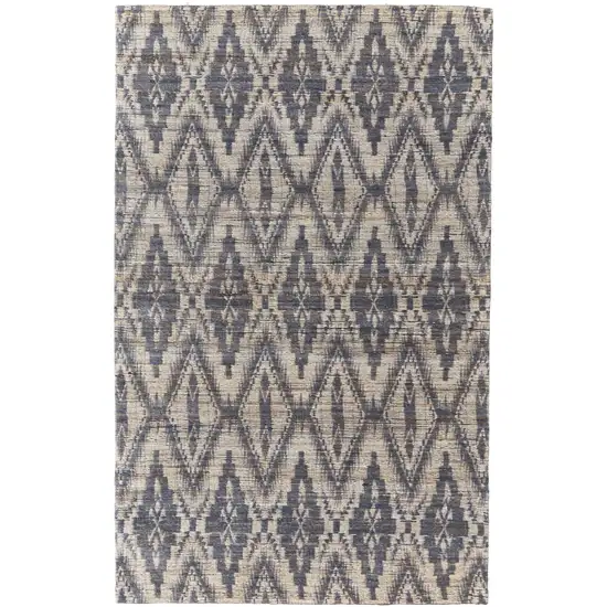 Tan and Gray Geometric Hand Woven Area Rug Photo 2