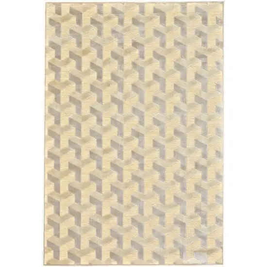 Tan and Gray Geometric Power Loom Area Rug Photo 2