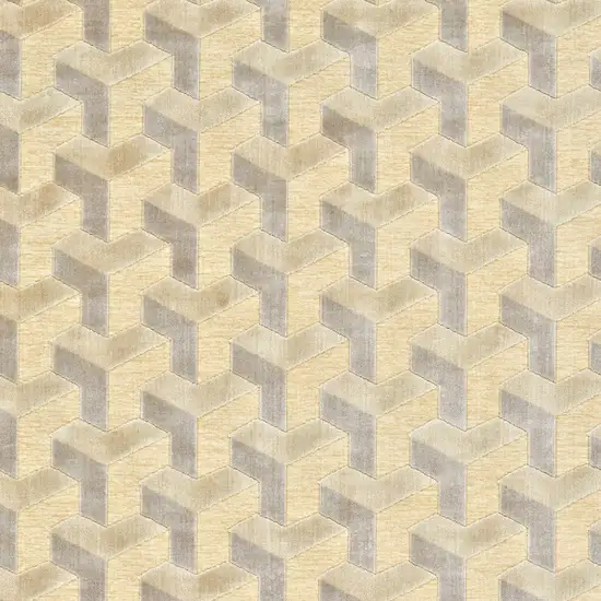 Tan and Gray Geometric Power Loom Area Rug Photo 7