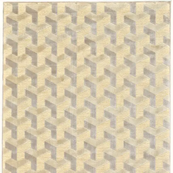 Tan and Gray Geometric Power Loom Area Rug Photo 5