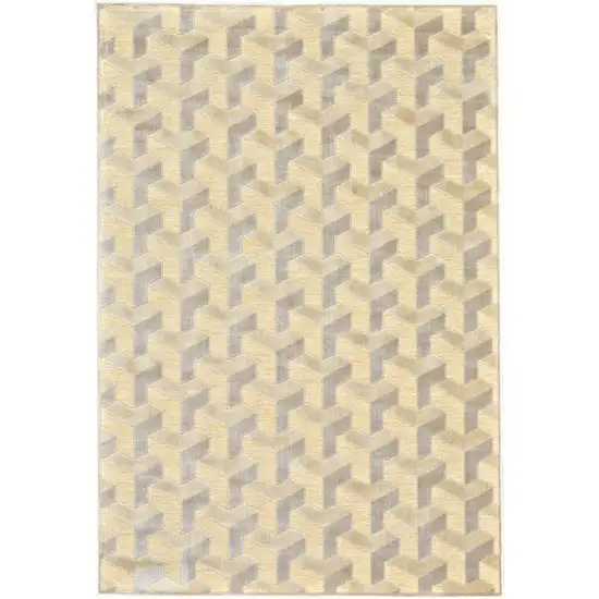 Tan and Gray Geometric Power Loom Area Rug Photo 2