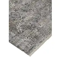 Photo of Tan and Gray Oriental Power Loom Worn Faded Area Rug