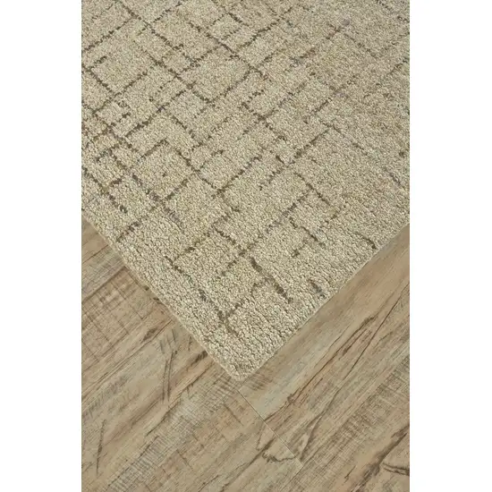 Tan and Gray Wool Geometric Hand Tufted Area Rug Photo 9