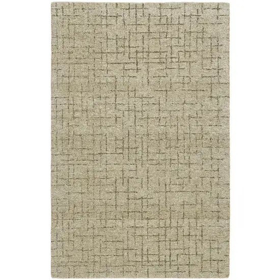 Tan and Gray Wool Geometric Hand Tufted Area Rug Photo 2