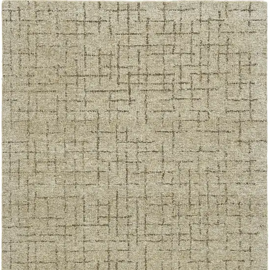 Tan and Gray Wool Geometric Hand Tufted Area Rug Photo 5