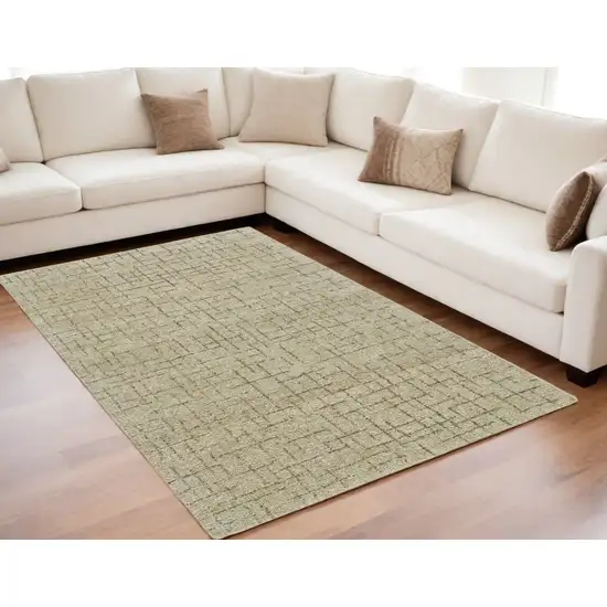 Tan and Gray Wool Geometric Hand Tufted Area Rug Photo 1