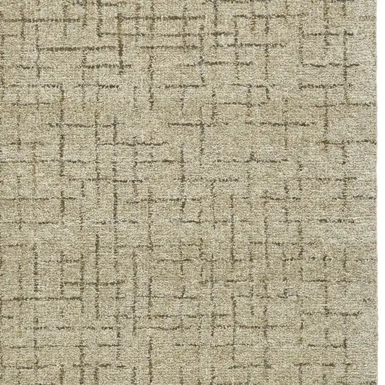 Tan and Gray Wool Geometric Hand Tufted Area Rug Photo 6