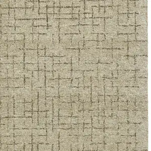 Photo of Tan and Gray Wool Geometric Hand Tufted Area Rug