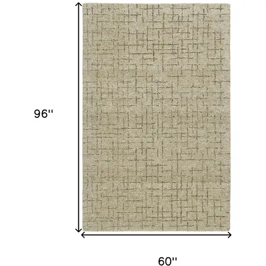 Tan and Gray Wool Geometric Hand Tufted Area Rug Photo 3