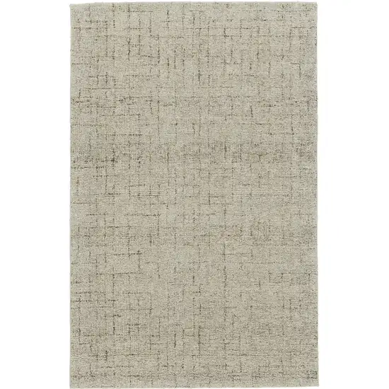 Tan and Gray Wool Geometric Hand Tufted Area Rug Photo 4