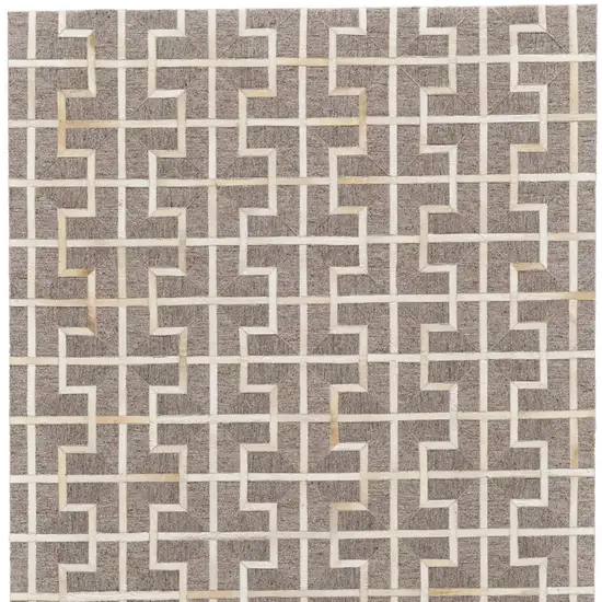 Tan and Ivory Geometric Hand Woven Area Rug Photo 4