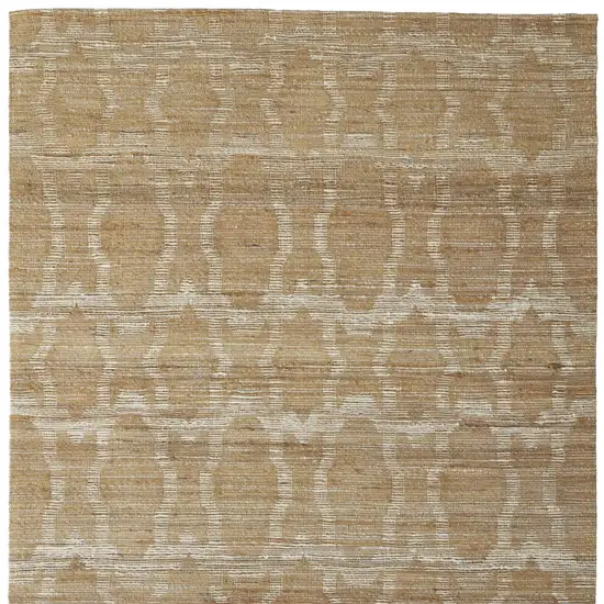 Tan and Ivory Geometric Hand Woven Area Rug Photo 4