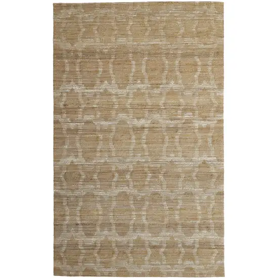 Tan and Ivory Geometric Hand Woven Area Rug Photo 5