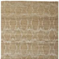 Photo of Tan and Ivory Geometric Hand Woven Area Rug