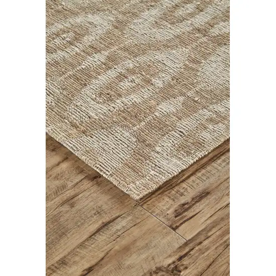 Tan and Ivory Geometric Hand Woven Area Rug Photo 8