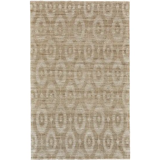 Tan and Ivory Geometric Hand Woven Area Rug Photo 2