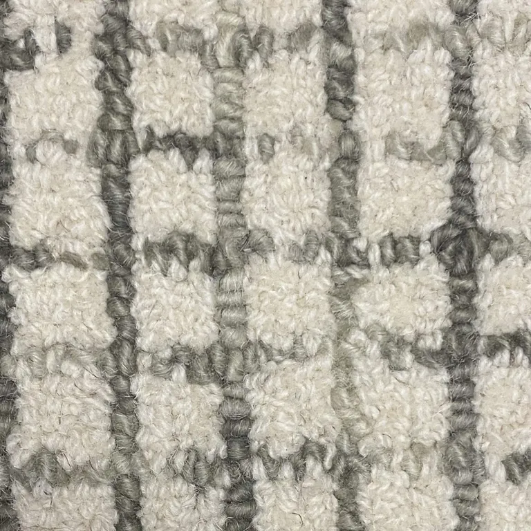 Tan and Ivory Grid Area Rug Photo 2