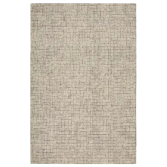 Tan and Ivory Grid Area Rug Photo 1