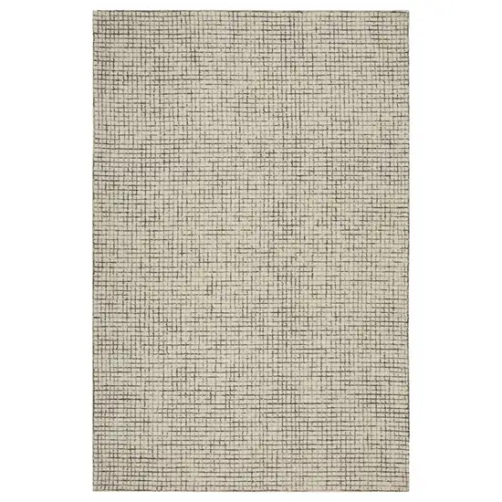 Tan and Ivory Grid Area Rug Photo 1