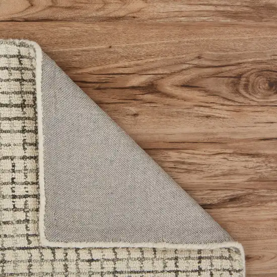 Tan and Ivory Grid Area Rug Photo 6