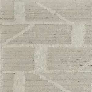 Photo of Tan and Ivory Wool Geometric Hand Woven Area Rug