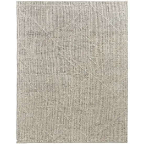 Tan and Ivory Wool Hand Knotted Area Rug Photo 2