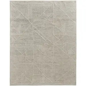 Photo of Tan and Ivory Wool Hand Knotted Area Rug