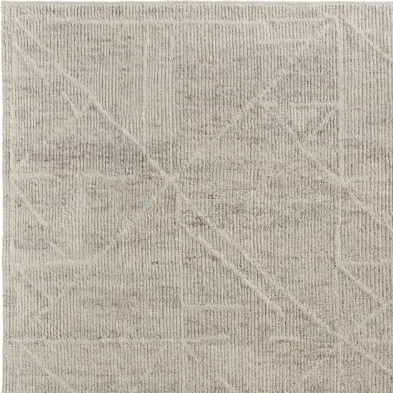 Tan and Ivory Wool Hand Knotted Area Rug Photo 7