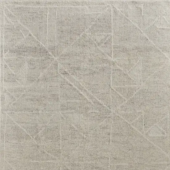 Tan and Ivory Wool Hand Knotted Area Rug Photo 6