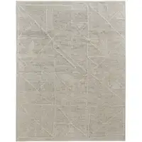 Photo of Tan and Ivory Wool Hand Knotted Area Rug