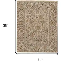 Photo of Tan and Red Wool Oriental Hand Knotted Area Rug