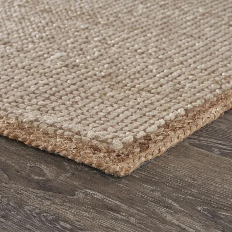 Tan and White Braid Border Area Rug Photo 4