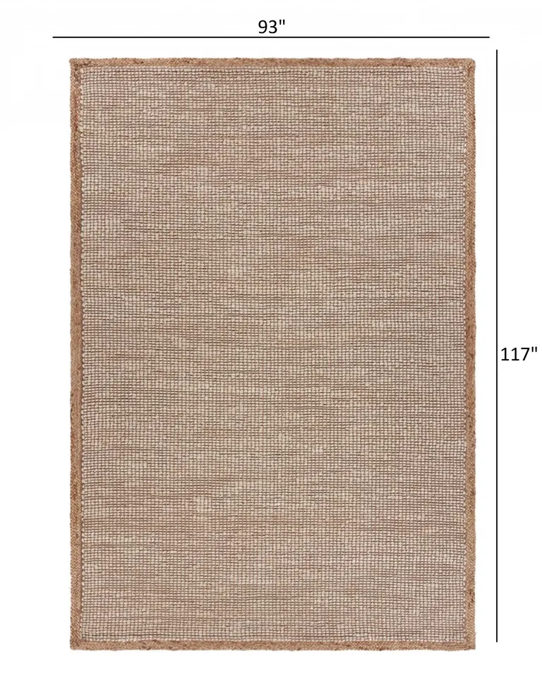 Tan and White Braid Border Area Rug Photo 3