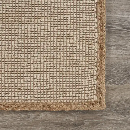 Tan and White Braid Border Area Rug Photo 8