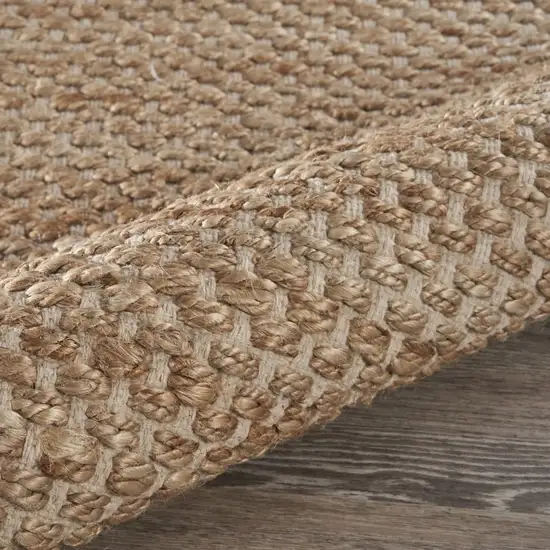 Tan and White Detailed Woven Area Rug Photo 6